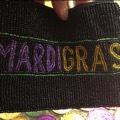 BLACK MARDI GRAS SEED BEAD ZIPPER BAG