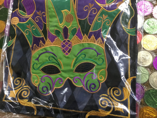 REGAL MARDI GRAS MASK GARDEN FLAG