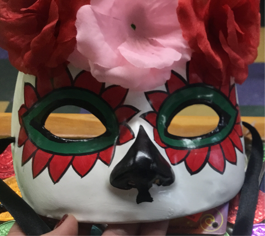 LADIES DAY OF THE DEAD MASK WITH FLOWERS