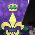 MARDI GRAS FLEUR DE LIS W/CROWN GARDEN FLAG