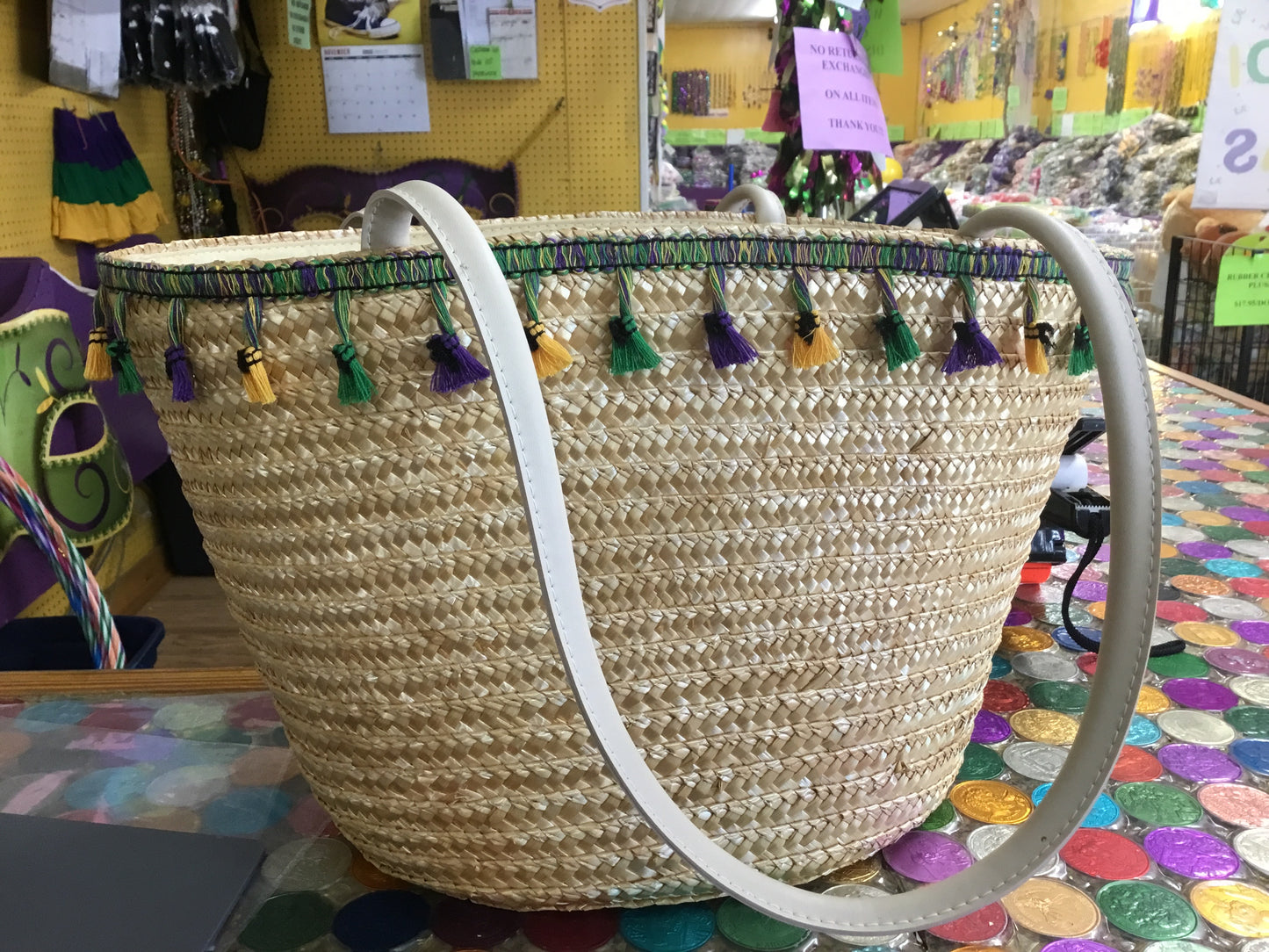 Mardi Gras Straw Bag