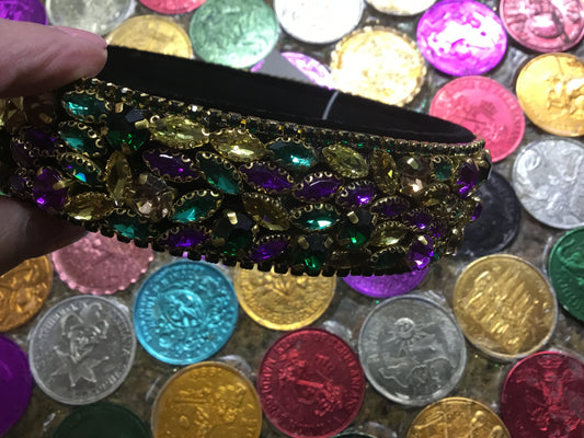 MARDI GRAS CRYSTAL LEAVES HEADBAND