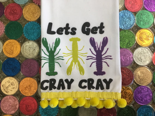 Cray Cray Tea Towel w/Pom Pom