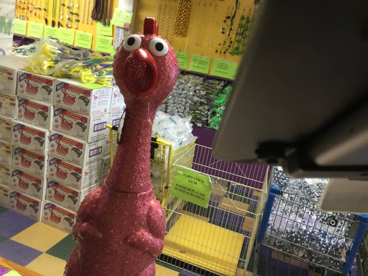 GIANT SPARKLE RUBBER CHICKEN