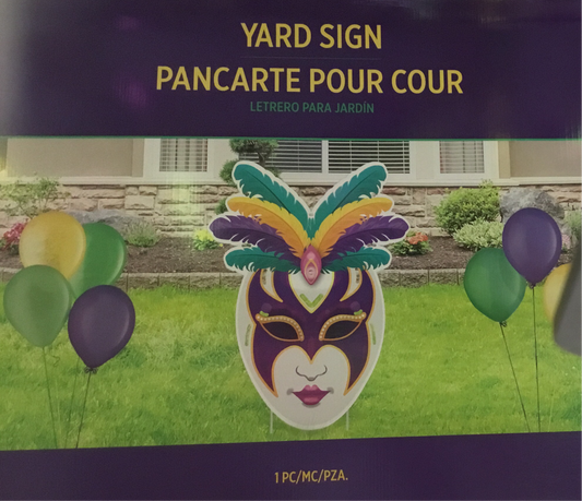 GIANT MARDI GRAS MASK YARD SIGN