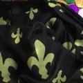 BLACK & GOLD FLEUR DE LIS SCARF