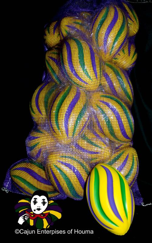 SACK MARDI GRAS TWIST FOOTBALL 25 PCS