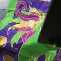 MARDI GRAS TIME MASK LARGE FLAG