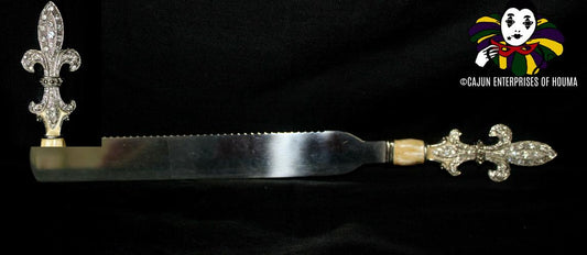 SILVER FDL w/STONES CAKE KNIFE