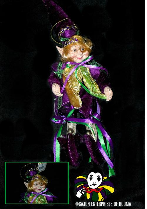 ELF  9" PURPLE GREEN & GOLD