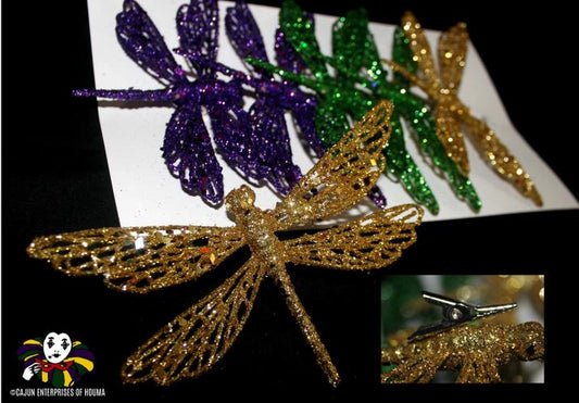 GLITTERED DRAGONFLY W/CLIP